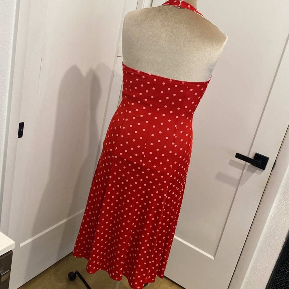 ALEXIA ADMOR Red and White Polka Dot Halter Dress |Size Medium - Picture 5 of 12